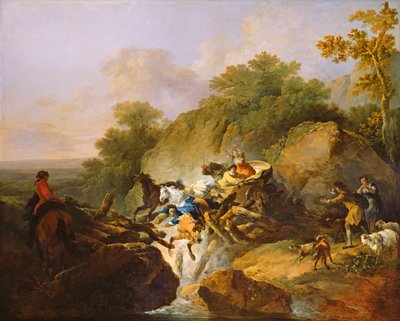 Ruptura de un puente de madera, c.1770 de Philippe Jacques de Loutherbourg